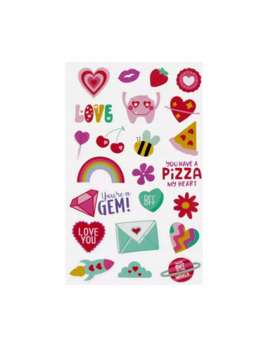 Accesorii creatie 3 in 1 - stickere autoadezive - inimioare, 14x25 cm, Craft with Fun 567251