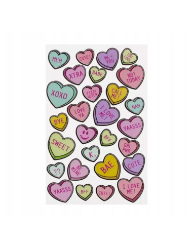 Accesorii creatie 3 in 1 - stickere autoadezive - inimioare, 14x25 cm, Craft with Fun 567251