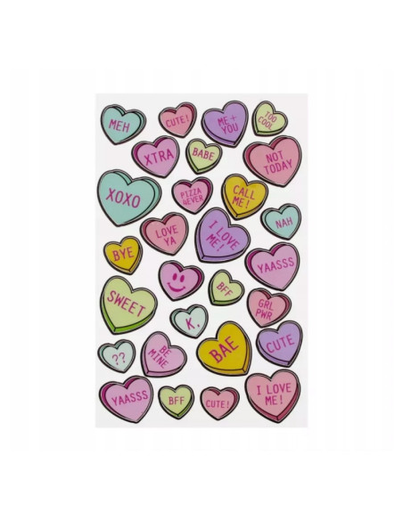 Accesorii creatie 3 in 1 - stickere autoadezive - inimioare, 14x25 cm, Craft with Fun 567251