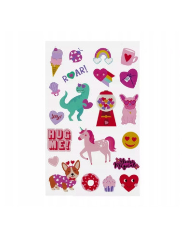 Accesorii creatie 3 in 1 - stickere autoadezive - inimioare, 14x25 cm, Craft with Fun 567251