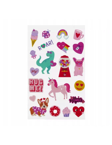 Accesorii creatie 3 in 1 - stickere autoadezive - inimioare, 14x25 cm, Craft with Fun 567251