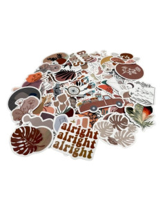 Accesorii creatie - stickere autoadezive - tema florala, mici, hartie, set 50 buc