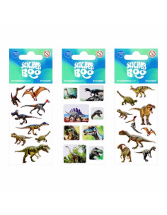 Abtibilduri - dinozauri, 6.6x18cm, set 8 sau 9 buc, Sticker Boo, 517764, +4 ani