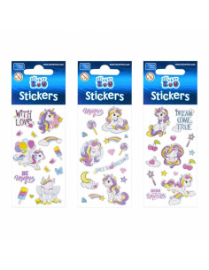 Abtibilduri - unicorn / mesaje, set 15 buc, Sticker Boo, 498840, +4 ani