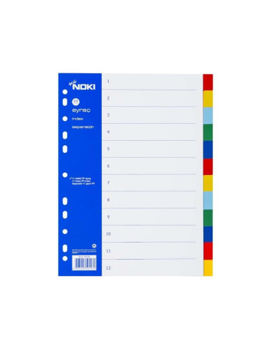 Separator plastic Noki 59126, A4, set 12 culori