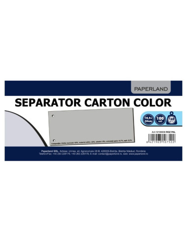 Separator carton PaperL, A7, culori pale, set 100 buc