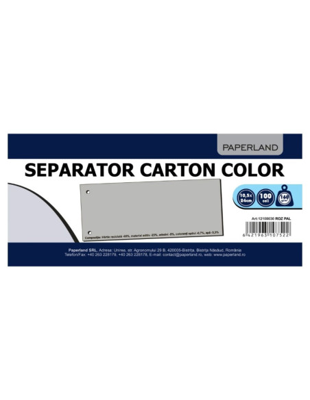 Separator carton PaperL, A7, culori pale, set 100 buc