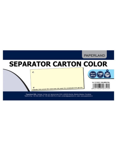 Separator carton PaperL, A7, culori pale, set 100 buc
