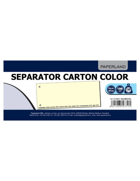 Separator carton PaperL, A7, culori pale, set 100 buc