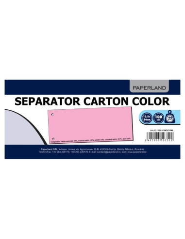 Separator carton PaperL, A7, culori pale, set 100 buc