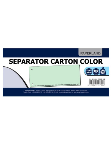 Separator carton PaperL, A7, culori pale, set 100 buc