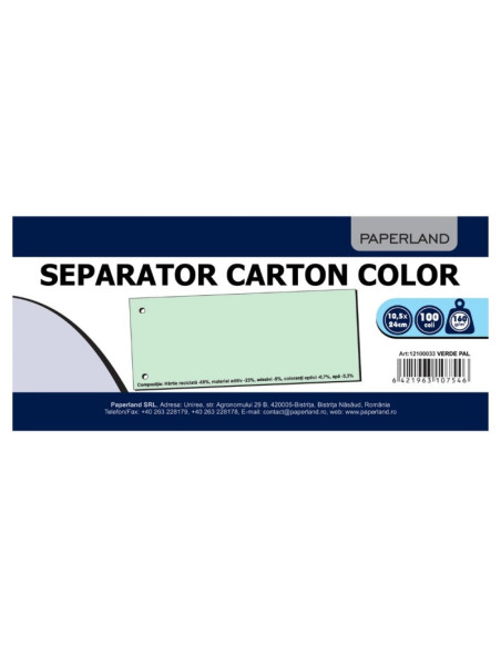 Separator carton PaperL, A7, culori pale, set 100 buc