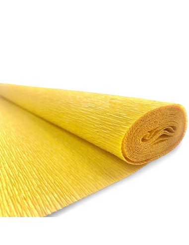 Hartie creponata Colorarte QC-017, galben intens, 50x200cm, solida floristica
