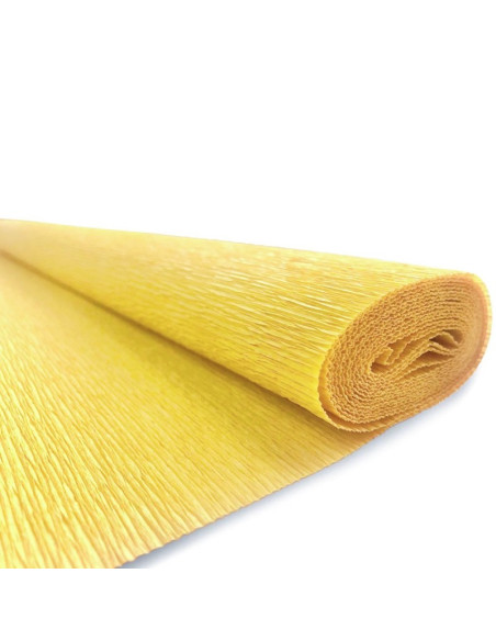 Hartie creponata Colorarte QC-023, galben, 50x200cm, solida floristica