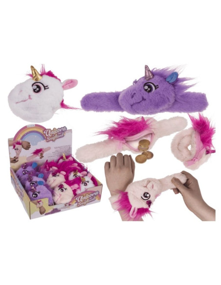 Bratara elastica din plus, cu fermoar, unicorn, 3 culori asortate, Out of the blue 61/6731 / 35140