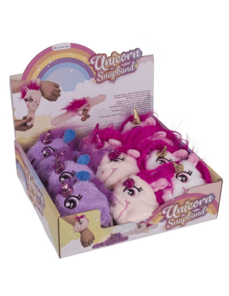Bratara elastica din plus, cu fermoar, unicorn, 3 culori asortate, Out of the blue 61/6731 / 35140