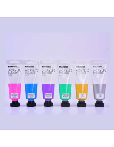 Culori acrilice Magi-Wap Art Rangers, 75ml, culori sidefate, FEA75T