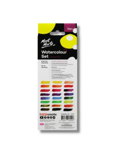Acuarele Mont Marte PMHS0024, Watercolours, 26 culori + pensula + tub alb, pastila 30mm 2