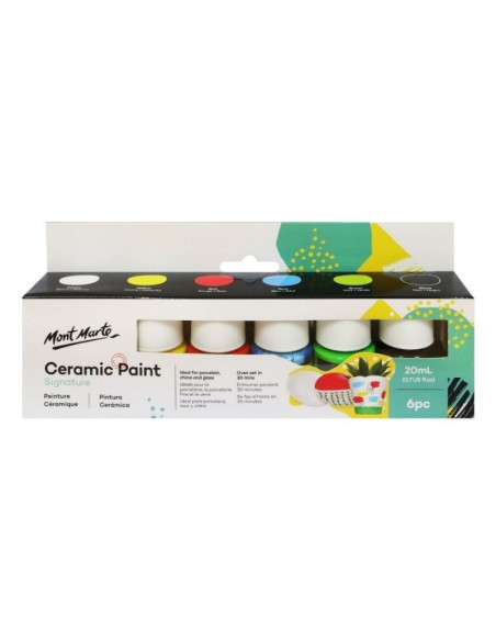 Vopsea lichida Mont Marte PMHS0023, pentru ceramica, 6x20ml