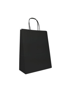 Punga hartie Colorarte 91776/91774, 45x48x17cm, 100g/mp, negru, manere rasucite