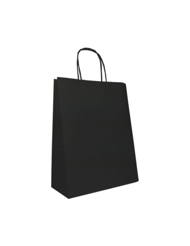 Punga hartie Colorarte 91776/91774, 45x48x17cm, 100g/mp, negru, manere rasucite