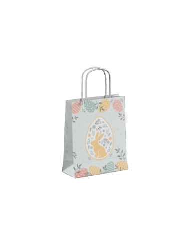 Punga cadou Colorarte 30651, B5, 18x22x8cm, 90g/mp, motive Paste, manere din hartie rasucita