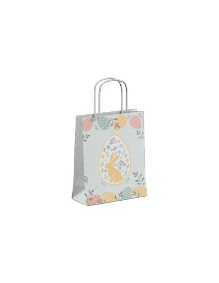 Punga cadou Colorarte 30651, B5, 18x22x8cm, 90g/mp, motive Paste, manere din hartie rasucita