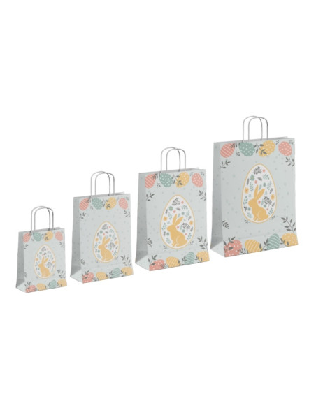 Punga cadou Colorarte 30651, B5, 18x22x8cm, 90g/mp, motive Paste, manere din hartie rasucita