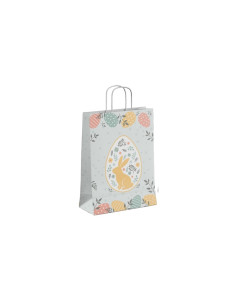 Punga cadou Colorarte 30653, B4, 26x35x12cm, 90g/mp, motive Paste, manere din hartie rasucita