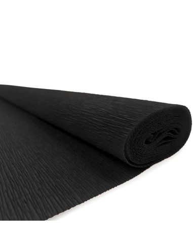 Hartie creponata Colorarte QC-026, negru, 50x200cm, solida floristica