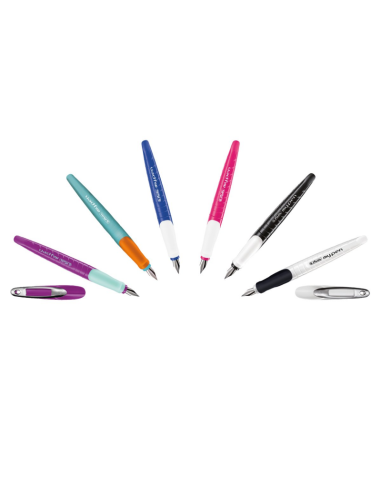 Stilou Herlitz My Pen 10999712, varf M, alimentare rezerve, corp plastic diverse culori, grip cauciucat