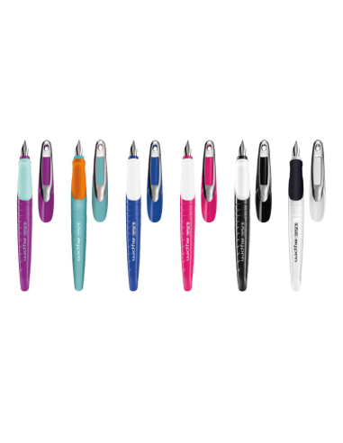 Stilou Herlitz My Pen 10999712, varf M, alimentare rezerve, corp plastic diverse culori, grip cauciucat
