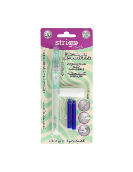 Stilou cerneala termosensibila Strigo Waves SSC467, 2 rezerve si dispozitv curatare penita