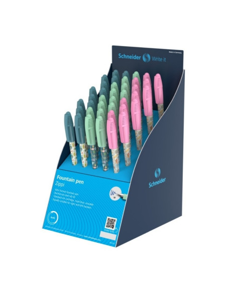 Stilou Schneider Zippi, Cool Robots 168922 / 306742 / STI182, penita iridium M, alimentare rezerve, grip ergonomic, verde