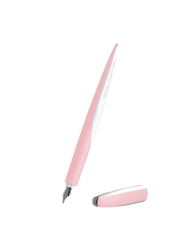 Stilou Herlitz My Pen 11360260, alimentare rezerve, corp plastic roz, pentru caligrafie cu 3 penite (0.9/1.4/1.9) + 3 rezerve
