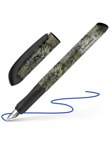 Stilou Schneider Voice, penita iridium M, alimentare rezerve, grip ergonomic, corp plastic negru, model jungle