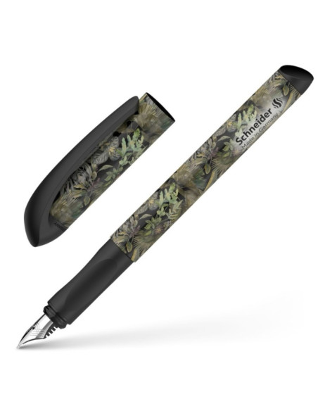 Stilou Schneider Voice, penita iridium M, alimentare rezerve, grip ergonomic, corp plastic negru, model jungle