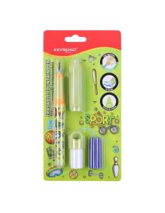 Stilou cerneala termosensibila KEYROAD KR990206, 2 rezerve si dispozitv curatare penita, model baieti