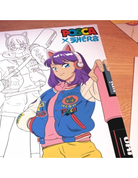 Marker UNI PC-5M Posca 1.8-2.5 mm set 8 culori MANGA HERO