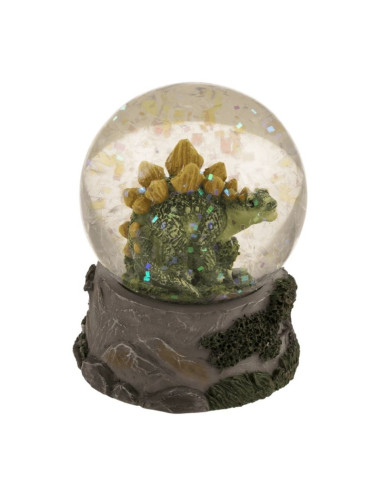 Glob din sticla dinozaur Out of the blue, 78/5883 / 36797, cu sclipici, 7x9cm