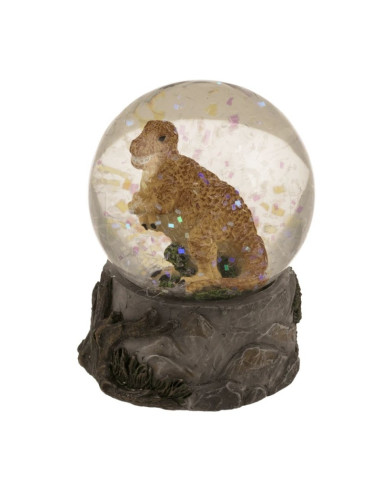 Glob din sticla dinozaur Out of the blue, 78/5883 / 36797, cu sclipici, 7x9cm