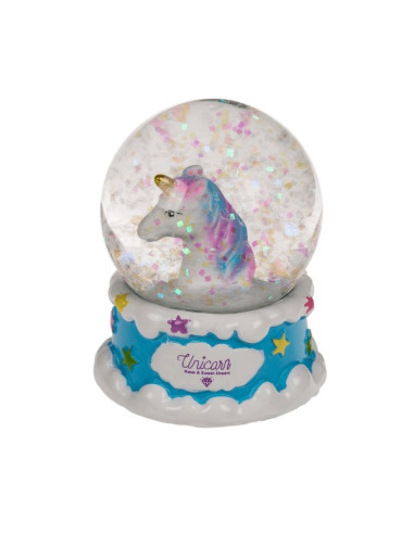 Glob din sticla unicorn Out of the blue, 190361, cu sclipici, 6x4.5cm