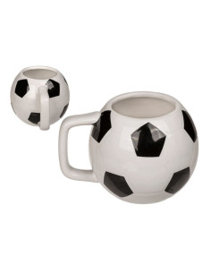 Cana ceramica, forma minge fotbal, 12x9cm, 500 ml, Out of the blue 78/8333 / 37394