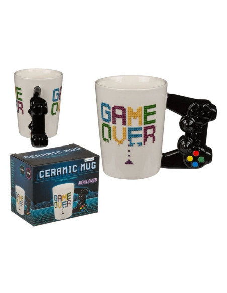 Cana ceramica, maner forma controler, Game OveR, 11x9cm, 350 ml, Out of the blue 78/8273 / 36546