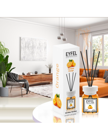 Odorizant camera cu betisoare Eyfel, portocala, 120ml