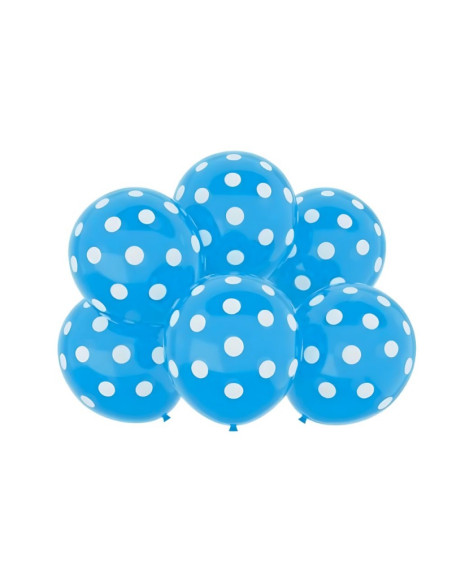 Baloane aniversare, 30cm, cu buline, o singura culoare pe set, diverse culori, COD35, set 100 buc