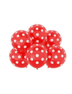 Baloane aniversare, 30cm, cu buline, o singura culoare pe set, diverse culori, COD35, set 100 buc 2