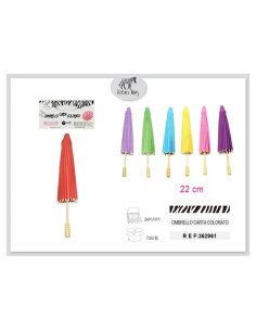 Accesorii petrecere Zebra, umbreluta de carte, 22cm, diverse culori, 362961