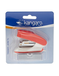 Capsator Kangaro TRENDY-45M/Y2, 24/6, 15 coli, rosu, blister (+ capse 24/6)