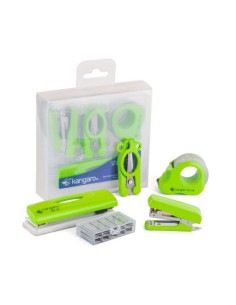 Set birou Kangaro DE-Mini-10 - capsator, perforator, capse, dispenser banda adeziva, foarfeca 2